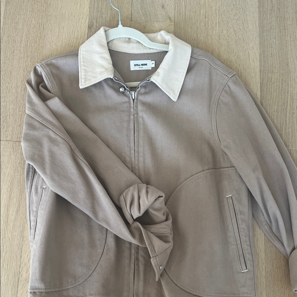 Still Here Arcade  Zip-Front Jacket with Contrast Collar Small - Picture 4 of 8
